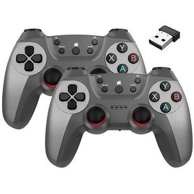 Resim Km-029 2.4g Kablosuz Kontrol Cihazı 1 - 2 Usb Alıcı 2 Gamepad Gümüş 