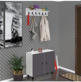 Resim Kenzlife Portmanto Ayakkabılık Ve Askılık Tomak4 Gribyz 68 100 32 Yirmi Çift Ayakkabı Kapasitesi 