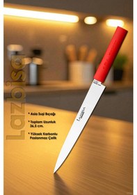 Resim Asia Serisi Mutfak Bıçak Seti Et Ekmek Sebze Salata Suşi Sivri Şef Bıçağı 2 Li Set Hds-27 Kırmızı 