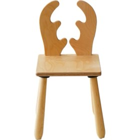 Resim Wood & Joy Doğal Ahşap Çocuk Sandalye Geyik 