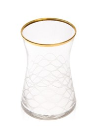 Resim Aydoğann Home Yaldızlı 6'lı Çay Bardağı - Şeffaf - 170 Ml Renkli 