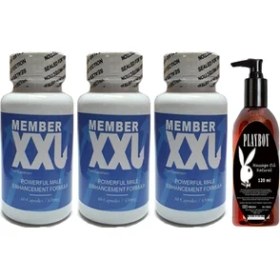 Resim Hintohu Member Xxl Erkeklere Özel 60LI 3 Adet + Playboy 120 ml Masaj Yağı 
