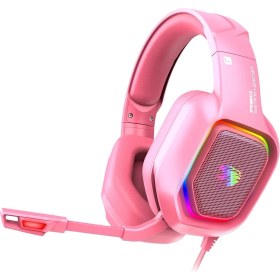Resim Gorgeous Kablolu Oyuncu Kulaklığı Kulaklık Rgb LED Işıklı Kulaklık (Pembe) (Yurt Dışından) 