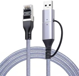 Resim Coverzone USB 3.0 & Type-C Gigabit Ethernet Adaptörü 1000 Mbps RJ45 Kablolu İnternet Dönüştürücü USB-A USB-C Uyumlu Laptop Tablet PC İçin Yüksek Hızlı Ağ Adaptörü | ZR1159 