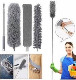 Resim Bucuks Teleskopik 3'lü Mop Toz Alma Püskülü Çok Fonksiyonlu Temizlik Seti Renkli 