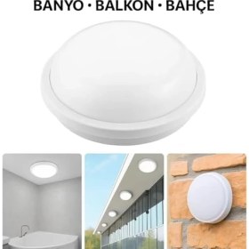 Resim Uray Home 20W Beyaz LED Tavan ve Duvar Lambası | IP65 Su ve Toz Geçirmez | 6500K Beyaz Işık | Banyo, Bahçe, Balkon ve Dış Mekan Kullanıma Uygun | Modern Armatür 