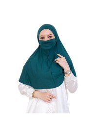 Resim Modish Group Hazır Başörtüsü Pratik İslami Giyim Penye Peçeli Türban Namaz İçin Yumuşak Eşarp Zümrüt 