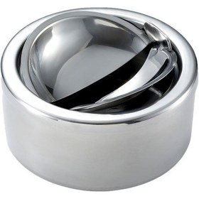 Resim 25 Adet Çelik 11,7cm Kafe Restaurant Kapaklı Yuvarlak Hazneli Kül Tablası Küllük 