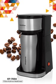 Resim Goldstar Çıkarılabilir Filtreli Çelik Sızdırmaz Termoslu Filtre Kahve Makinesi ST7334 