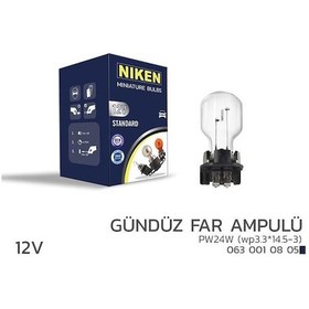 Resim Nıken 0630010805 - Nıken 12v Pw24w Gündüz Far Amp Wp3.3x14.5-3 1 