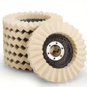 Resim 5 İnç Yün Filtreli Flap Disk Parlatma Tekerleği - 115mm/125mm, Metal, Ahşap ve Taş, Dayanıklı ve Etkili Parlatma için Paslı Metaller, Paslanmaz Çelik ve Mermer Tezgahlar, Esnek Yün Disk | Geliştirilmiş Kavrama için Dokulu Yüzey 