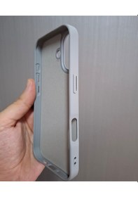 Resim Apple Uyumlu iPhone 17 Logolu İçi Kadife Silikon Lansman Kılıf Gri 