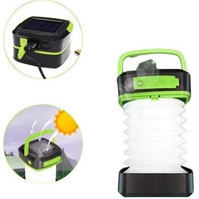 Resim Ucuztekno Kamp Lambası Katlanabilir Lamba Solar Şarjlı Led Lamba El Fenerli Renkli 
