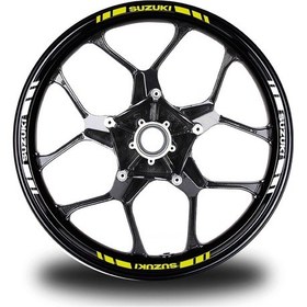 Resim Suzukı Yazılı Kısa Dış Şerit 16'Lı Çift Renk Jant Sticker Modeli 