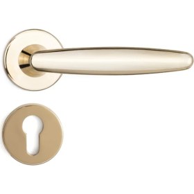 Resim System Polna Rozetli Kapı Kolu Gold Renk Yale ( Dış Kapı Rozetli) 