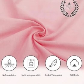 Resim Terletmez Shop %100 Pamuk Penye, Lastikli Full Kenar Bebek Çarşafı - Oeko-Tex Sertifikalı, Yumuşak ve Nefes Alabilir, Organik Pamuk, Anne Yanı, Çocuk Beşik Çarşafı (Pembe) 