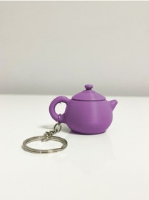 Resim moistrid Mor 1 Adet Demlik Çaydanlık Anahtarlık Çanta Süsü Yaratıcı Hediyelik (Çay Sevenlere Özel) 