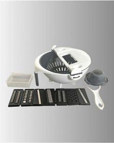 Resim Süzgeçli Çok Fonksiyonlu Döner Rende Ve Doğrayıcı Çok Renkli 