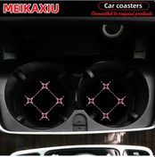 Resim 2'li Baskılı Büyük Kareli Kumaş Lastik Tampon, General Motors Bardak Pembe Pembe 