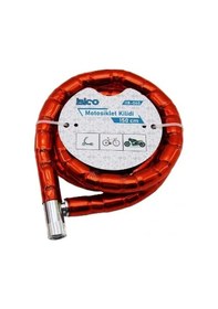 Resim Uslucan Alışveriş Kırmızı Motor Bisiklet Kilidi 22 Mm X 150 Cm 