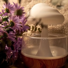 Resim 1 adet Çok Renkli Mantar Bulutu Kolye Işığı, USB Arayüzü, 36V, Bulut Gece Lambası/Nemlendirici, Yağmur Etkisi Simülasyonu, Oda / Oturma Odası / Yatak Odası / Ofis / Kapalı Alan için Harika Masaüstü Dekoratif Işık, Harika Tatil Hediyesi - Noel / Cadılar Bayramı / Sevgililer Günü / Şükran Günü. Doğum Günü / Noel Hediyesi 