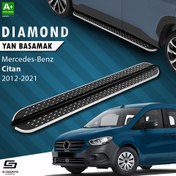Resim S-Dizayn Mercedes Citan Uzun Şase Diamond Krom Yan Basamak 223 Cm 2012-2021 A+ Kalite 