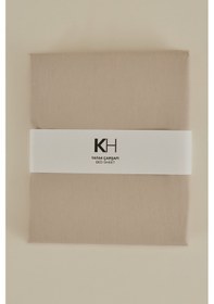 Resim Karaca Home Basic %100 Pamuk Çift Kişilik Düz Çarşaf Bej 