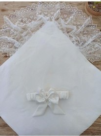 Resim Yenidoğan Sahra My Princess Nakışlı Lüks Kundak Bebek Battaniyesi Ekru Ekru 