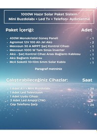 Resim 1000w Hazır Solar Paket Off-grid Güneş Enerji Sistemi 