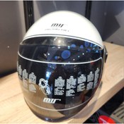 Resim MTS F101 GLOSSY BEYAZ SİYAH ÇENESİZ KASK 