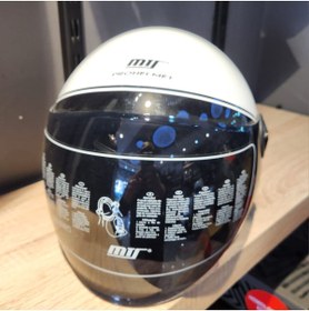 Resim MTS F101 GLOSSY BEYAZ SİYAH ÇENESİZ KASK 