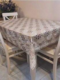 Resim Ithal Pvc Muşamba - Desenli Silinebilir Masa Örtüsü 07iz02 Kahverengi 