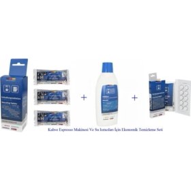 Resim Kahve Espresso Makinesi ve Su Isıtıcıları Için 3 Lü Ekonomik Temizleme Seti 