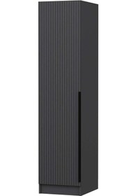 Resim Minar Kale 1 Kapaklı Raflı Dolap Ant - Ant Çizgili Mebran 210cm 