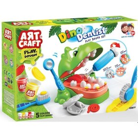 Resim Dinozor Dişçi Oyun Hamur Set + Dondurma Oyun Hamur Seti 