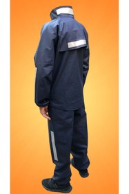 Resim BY SCK Ekstra Kalın Reflektörlü - Lacivert Motorcu Yağmurluğu Kurye Alt Üst Takımı- Su Geçirmez Garantili 