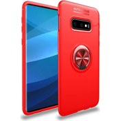 Resim Fibaks Samsung Galaxy S10 Plus Uyumlu Kılıf Autofocus Shockproof Yüzüklü Standlı Silikon 