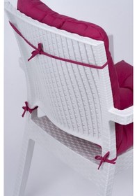 Resim Altınpamuk Neva Pofidik Arkalıklı Özel Dikişli Bağcıklı Sandalye Minderi 44x94 CM Fuşya 
