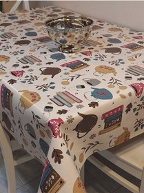 Resim Elyaflı Pvc Muşamba - Desenli Silinebilir Masa Örtüsü Yeşil Fnt1232 140 X 240 
