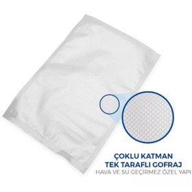Resim PRİVATE 25X35 Tırtıklı 5 KG Gofrajlı 90 Mikron Ev Tipi Gıda Vakum Poşeti Torbası Bpa İçermez 
