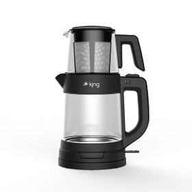 Resim King Tea Pro KCM330 Cam Siyah Çay Makinesi 