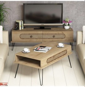 Resim Variant Ekol Tv Ünitesi Ve Orta Sehpa Takımı - Meşe 