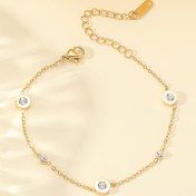 Resim Kübik Zirkonya Kakmalı, Roma Rakamlı Tasarımlı Şık Titanyum Çelik Bilezik - Günlük Kullanım ve Partiler İçin Çok Yönlü 