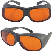 Resim Güzellik Ekipmanları İçin Lazer Güvenlik Gözlüğü Lazer Gözlükleri Siyah Çerçeve/turuncu Lensler 532nm Od6+ 