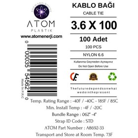 Resim Kablo Bağı 3.6 X 100 Plastik Cırt Kelepçe Kablo Düzenleyici Cable Tie 