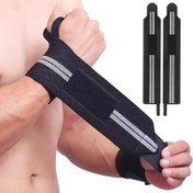 Resim 1 adet Nefes Alabilen Elastik Bilek Kayışı, Badminton, Basketbol ve Açık Hava Sporları için - Ayarlanabilir Siyah Fitness Kayışı, Güvenli Uygunluk, Makine Yıkanabilir, Eğitim ve Egzersiz için, Spor Aksesuarı, Şık Tasarım, Dayanıklı İnşaat 