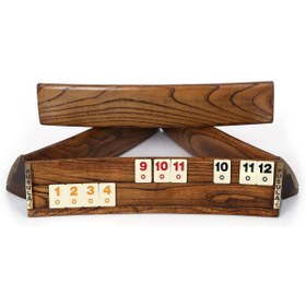 Resim Hepta Collection istanbul crafts Doğal Ahşap Oval Okey Takımı Olive 101 Oyun Seti 