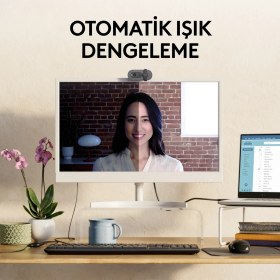 Resim Logitech BRIO 100 Full HD 1080p Gizlilik Kapaklı Mikrofonlu Web Kamerası - Siyah 