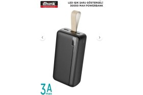 Resim Ithink 30000 Mah Taşınabilir Powerbank 2 Yıl Resmi Distribütör Garantili Siyah 