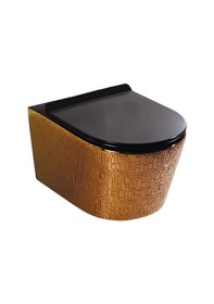 Resim Paluci Tesla Black Rose Gold Kanalsız Asma Klozet,Yavaş Kapanır K 